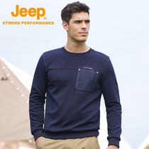 jeep jeep Pullover Sweat Men Spring and Autumn New Large Size Padded base shirt Men Round Neck Cotton Long Sleeve T-shirt