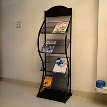  Newspaper and magazine rack Office book and newspaper information display rack Floor color page Car sales office flyer page display rack