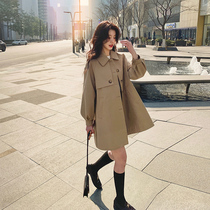 chic Inron windcoat jacket female small child 2022 spring autumn new aword design advanced feel Korean version of the reduction of age