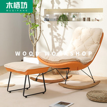 Nordic Rocking Chair Lying Chair Adult Living Room Bedroom Sloth Sofa Light Luxury Rocking Chair Net Red balcony Balcony Casual Deck Chair