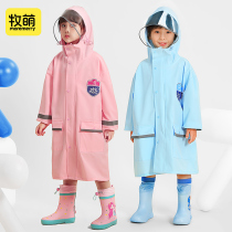 Childrens raincoat boy 2022 new girl suit waterproof full body with school bag for big child students to go to school rain cape