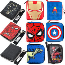 Childrens wallet boy Spider-Man Primary School junior high school student card fashion wallet leather two-fold boy coin wallet