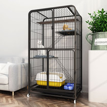 Cat cage Household large free space Cat villa with toilet one-piece indoor small two-story young cat cage