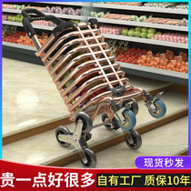 Portable shopping cart climbing building home old man shopping cart folding luggage cart trailer basket trolley truck