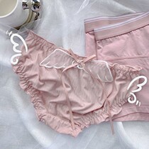 New products lovers briefs pure cotton stalls comfortable and breathable sweet and cute angel wings couple pure color mid-waist No marks