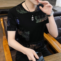 Ice silk t-shirt mens summer new 2021 Korean half-sleeved t-shirt ins tide brand short-sleeved mens top clothes