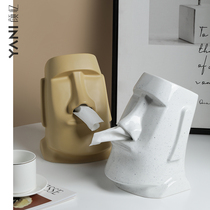 Nordic creative portrait tissue box home living room coffee table paper storage box personality funny decorations ornaments