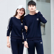 Clover couple sportswear suit suit mens and womens sweater long sleeve spring and autumn fashion round neck casual cotton Group suit