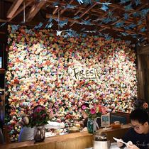 Simulation flower wall background wall decoration fake flower door head Net red shop wedding indoor layout Nordic creative pipe cover