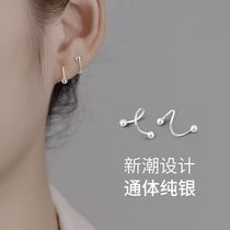 2021 New Tide S925 Silver Jewelry earrings Xia niche design sense ear ring buckle raise ear hole to sleep without picking