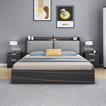 The Nordic high box bed 1 8 meters double storage bed 1 m 2 landing bed economy can be storage of small-sized platform bed