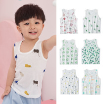 ins explosive vest for boys and girls summer children bamboo cotton thin mesh sleeveless bottomless bottoming vest Class A