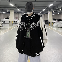 American vintage trendy baseball uniform jacket men spring and autumn loose leprosy handsome vintage jacket student on the dress