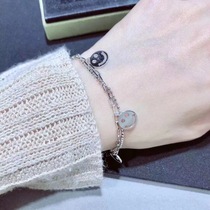 Pt950 pure platinum doll Fashion smiley woman Delicate fine white gold bracelet Valentines Day wife girl Day gift