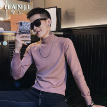 Turtleneck sweater mens spring and autumn 2021 New Korean trend bottoming knitted winter solid color couple sweater