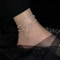 Sparkling ankle chain female summer net red 2021 new tide explosion fairy spirit sense of cool breeze accessories