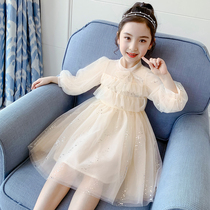 Girl Dress Dress 2022 New Spring Dress Foreign Air Fluffy Yarn Summer Trendy Skirt Children Dress Girl Princess Dress