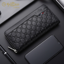 Kinley to wallet mens long style genuine leather handbag new wave soft cow leather zipped hands with bungalow leather small hand machine bag