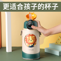 Childrens thermos cup 316 food grade with straws water cup for pupils girls boys to go to school for boys baby