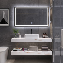 Modern simple rock slab integrated toilet wash table wash basin wash basin marble bathroom cabinet combination