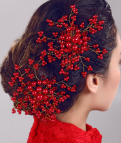 Bride headdress handmade crystal Pearl floral headdress Korean pearl hair comb wedding hair accessories Princess simple personality