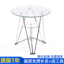 Glass table tempered glass round table guests in talks table round table side table side table A few table casual tea water table tea table