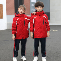 Primary school uniform set detachable autumn and winter school students thick coat childrens class uniform three sets