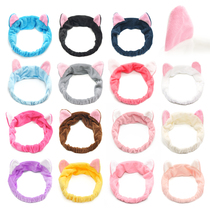 Korean version of cat ears hair band Cute cute face washing sports headscarf hair band Mask hair band