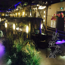 Wooden boat Gui Manlong catering boat single-canopy ship Haigui Manlong wallow boat sightseeing boat can be customized