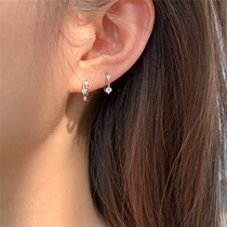 s925 silver simple small diamond earrings 2020 new personality tide small raise ear hole exquisite earring students