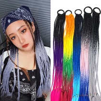 Dirty braid wig Childrens finished twist pigtail color dirty braid artifact head rope ponytail fiber colorful tide braid