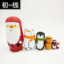  Six-story Santa Russian kit Doll Puzzle Wooden Toy Craft Gift Valentines Day Gift Mercy