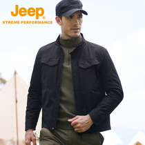 Jeep Jeep mens jacket jacket stand collar fashion casual Joker wind breathable top 2021 autumn and winter