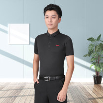 Dan Ballo Mens Latin Dance Top Black Shirt Collar Short Sleeve Waltz Dance Summer Modern Dance Practice