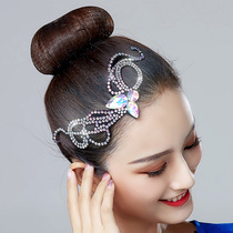 New Latin modern dance headdress Dance competition Professional female adult childrens performance Hair accessories inlaid with drill bits and flower accessories