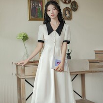 2023 new summer high-end French temperament dress teaching resources interview clothing long skirt design niche skirt
