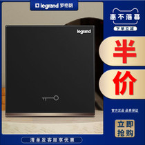  Legrand switch socket Yijing carbon black access control go out button key reset doorbell switch Type 86