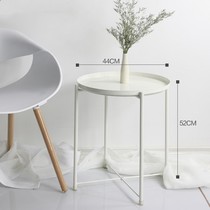 Nordic style side table Living room small coffee table shelf Wrought iron multi-function round table sofa mini simple modern corner table