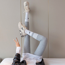 2021 new gray thread tb leggings womens outer wear spring and autumn thin stretch trousers plus velvet thickened winter