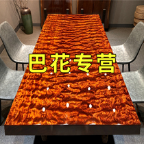 Bahua Solid Wood Log Large Plate Tea Table Tea Table New Chinese Desk Okan Whole Block Desk Table Black Sandalwood Clear Barn