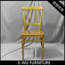 Aluminum alloy castle dining chair hotel banquet chair fashion high backrest design Royal British Napoleon dining chair