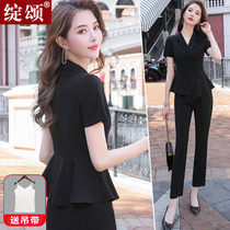 Professional suit suit female summer Korean version goddess Fan President Business short-sleeved beauty salon hotel jewelry work clothes