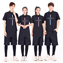 Hair salon shop work clothes set Spring and summer Hair stylist barber hot dyeing technician assistant work clothes custom logo