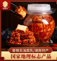Jindianjing tofu milk Hunan specialty special spicy mildew tofu altar farmers  homemade red square oil-free fermented bean curd meals