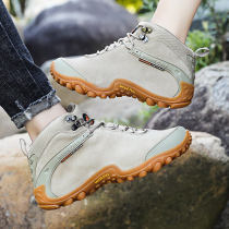 Mile outdoor high climbing shoes womens shoes leather waterproof non-slip climbing shoes hiking shoes mens shoes autumn and winter low