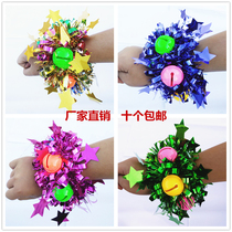 Childrens dance props sequined wrist flower kindergarten table performance bracelet Flower Games opening ceremony hand flower Bell Bell