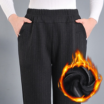Loose pants for the elderly women plus velvet padded mother pants wear winter pants warm grandmother pants 60 years old 70