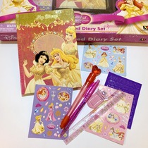 Childrens stationery girl personalized set Princess Diary bookmarks sticker ruler Pen 3 years old suitable