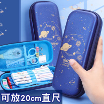 Del eva pencil case boy primary school student pencil case male multi-layer large capacity pencil case multifunctional cartoon cute boy three layer children waterproof stationery bag first grade pencil case