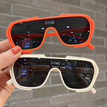 Children sunglasses boy fashion conjoined large frame sunglasses anti-UV personality casual girl styling glasses tide